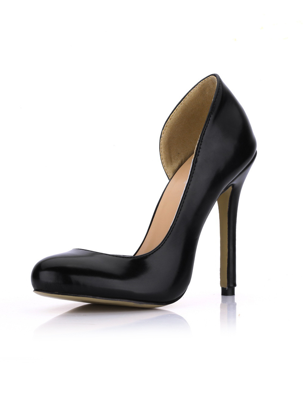 black medium high heels