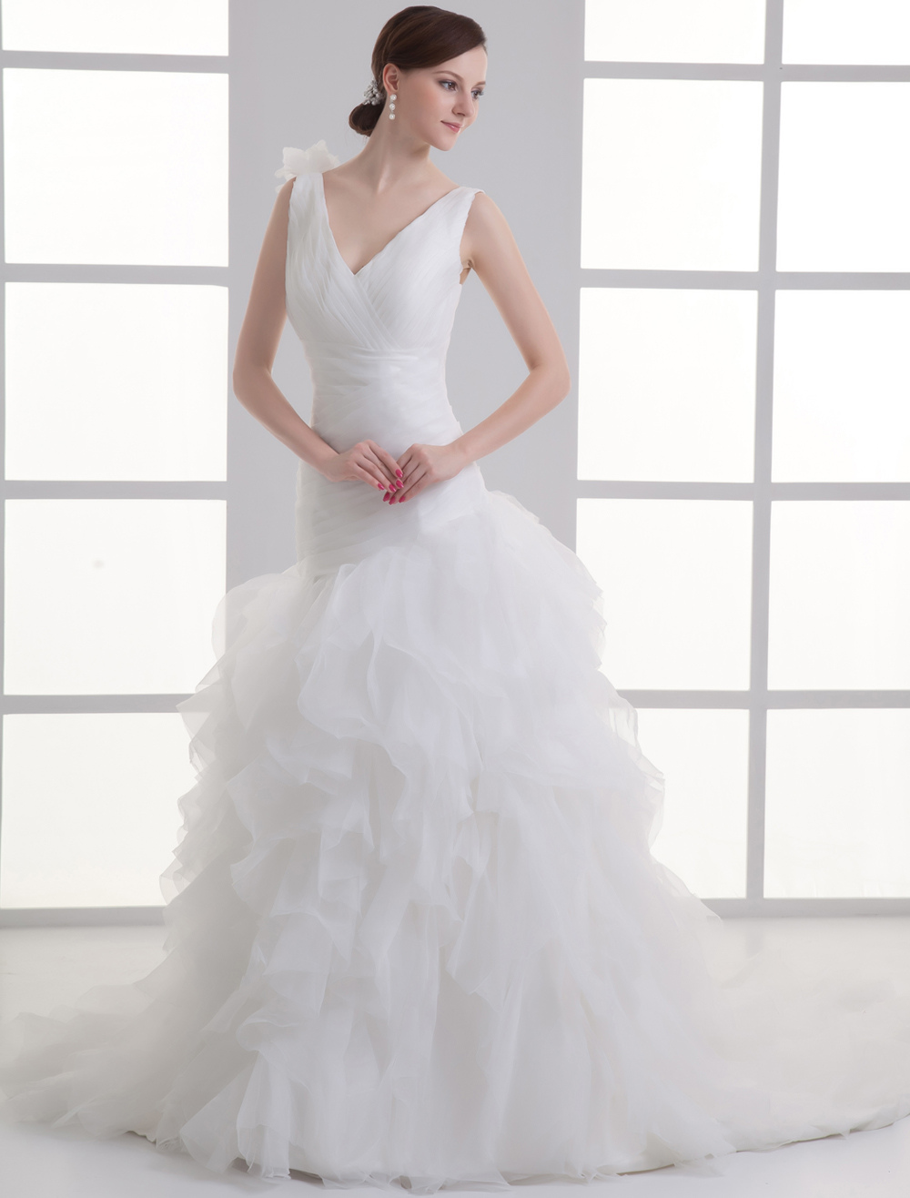 Floral Tulle Wedding Dress
