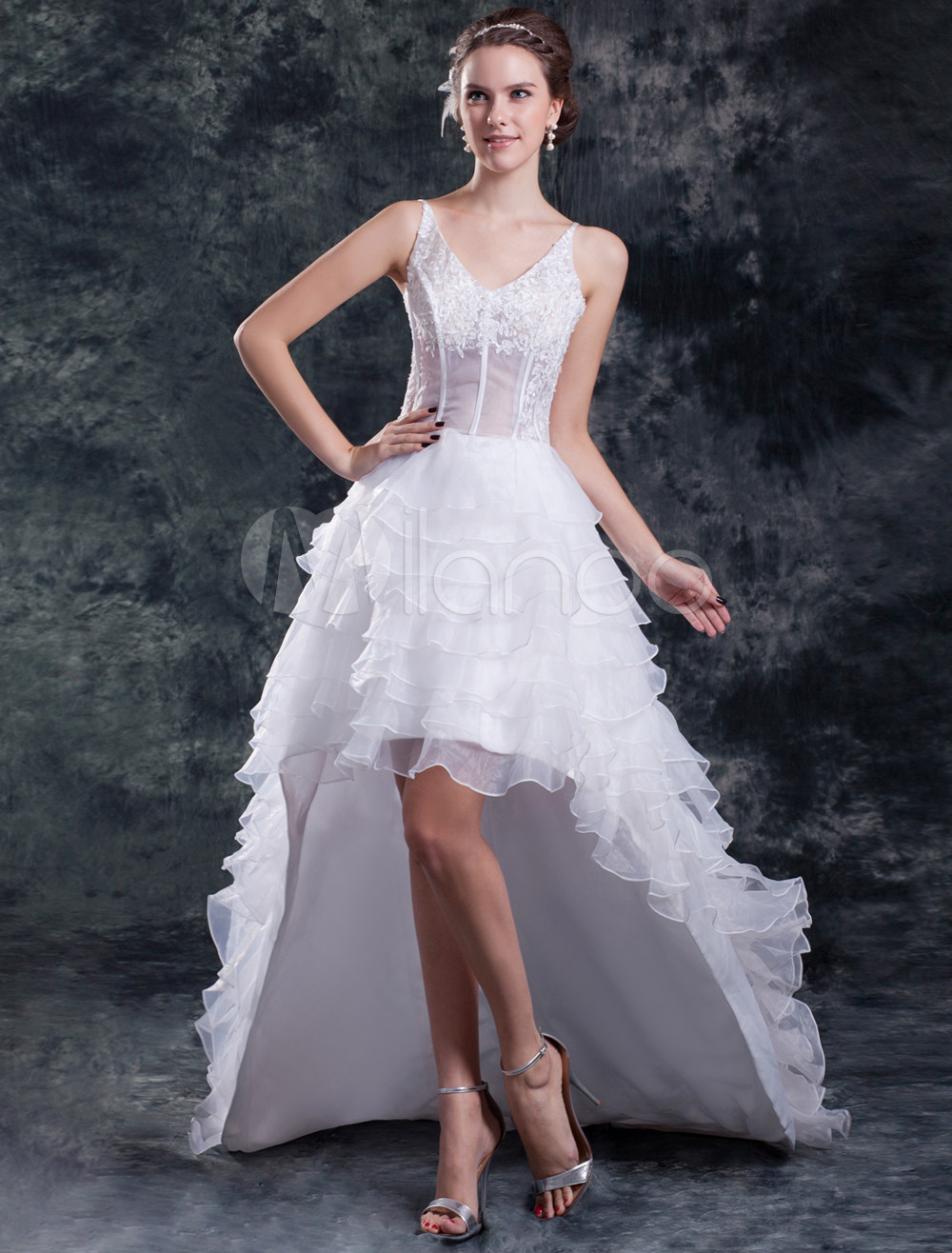 asymmetrical ball gown