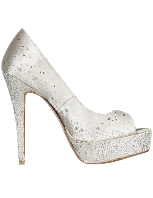 white glitter slip on shoes