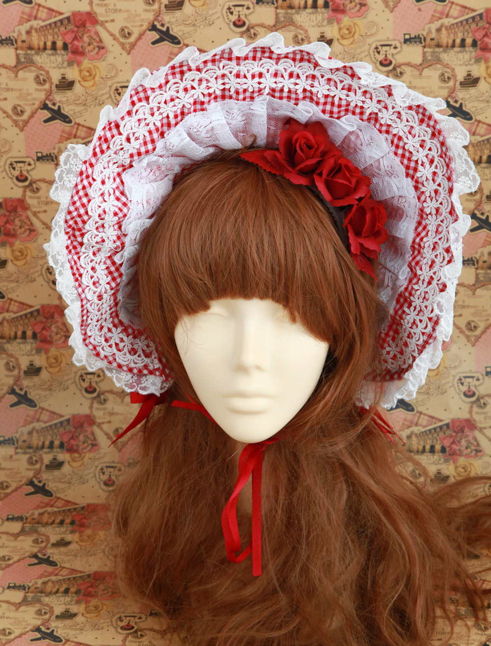 Sweet Red Roses Cotton Sweet Lolita Hat - Milanoo.com