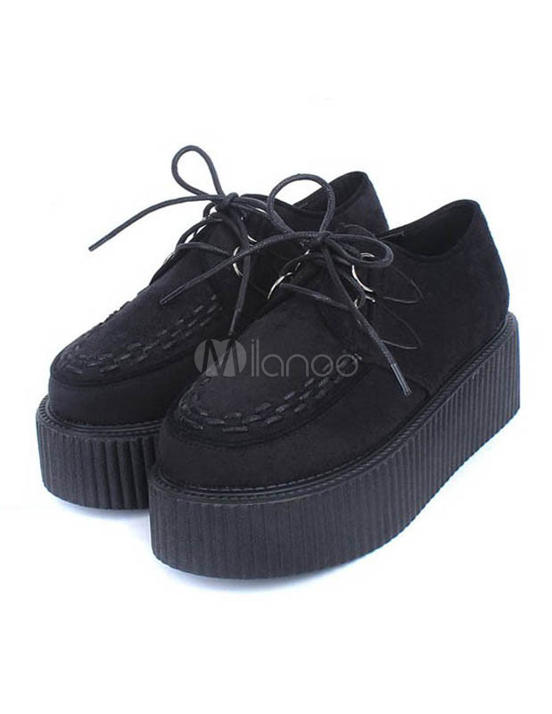 Empire Envision nut Chaussures noires à semelles compensées gothique - Milanoo.com