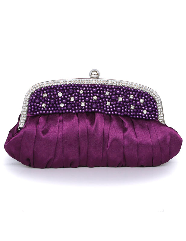 pink satin evening bag