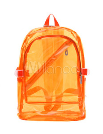 clear orange backpack