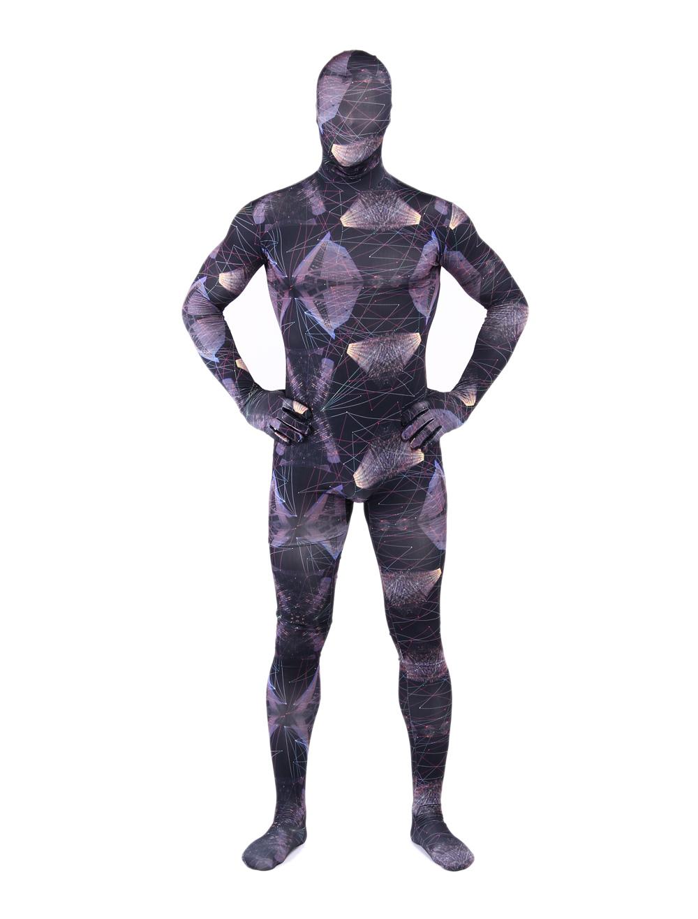 Morph Suit Geometric Pattern Zentai Suit Full Body Lycra Spandex