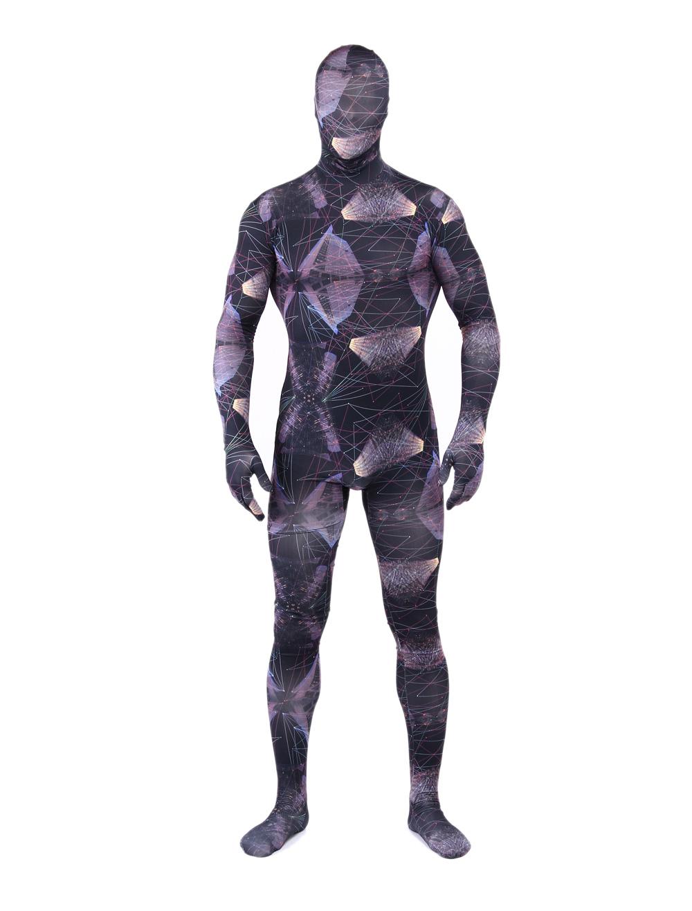 Morph Suit Geometric Pattern Zentai Suit Full Body Lycra Spandex Bodysuit 