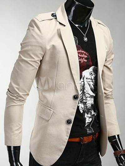 Fashion Champagne Cotton Men's Casual Suits - Milanoo.com