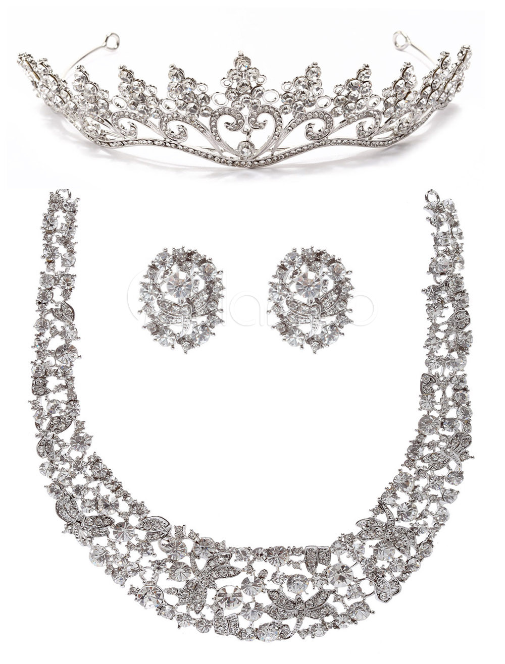 Classic Rhinestone Bridal Wedding Jewelry Set