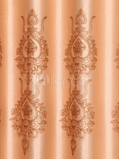 Fashion Deep Apricot Color Jacquard Polyester Chic Blackout