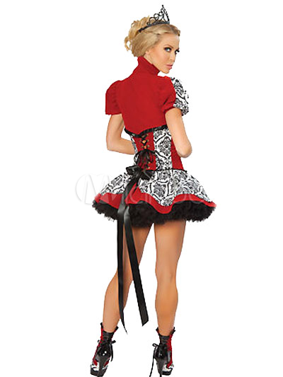 Black Red Lace Up Sexy Princess Costume