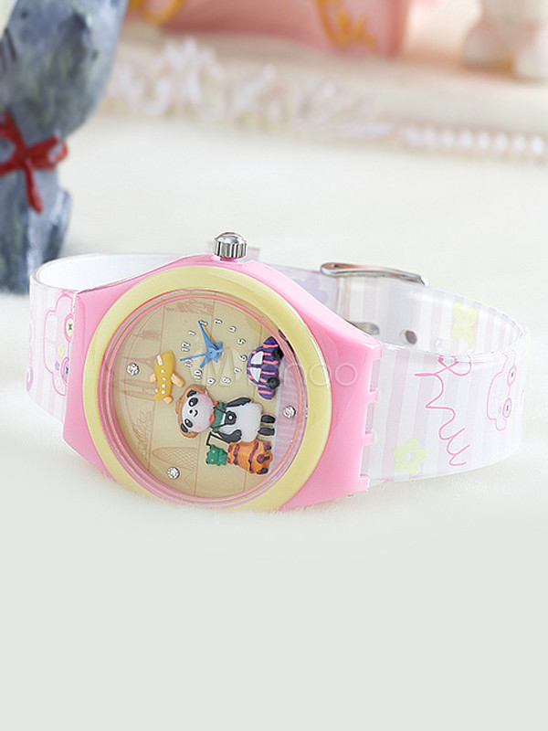 Cute Pink Faux Leather Kid's Fashion Watch - Milanoo.com