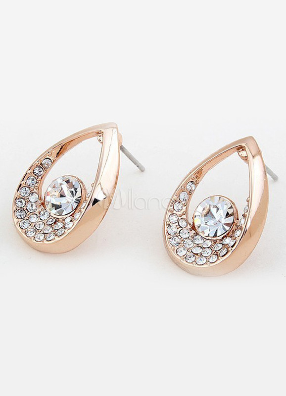 Gorgeous Glitter Studs Crystal Earrings For Women - Milanoo.com