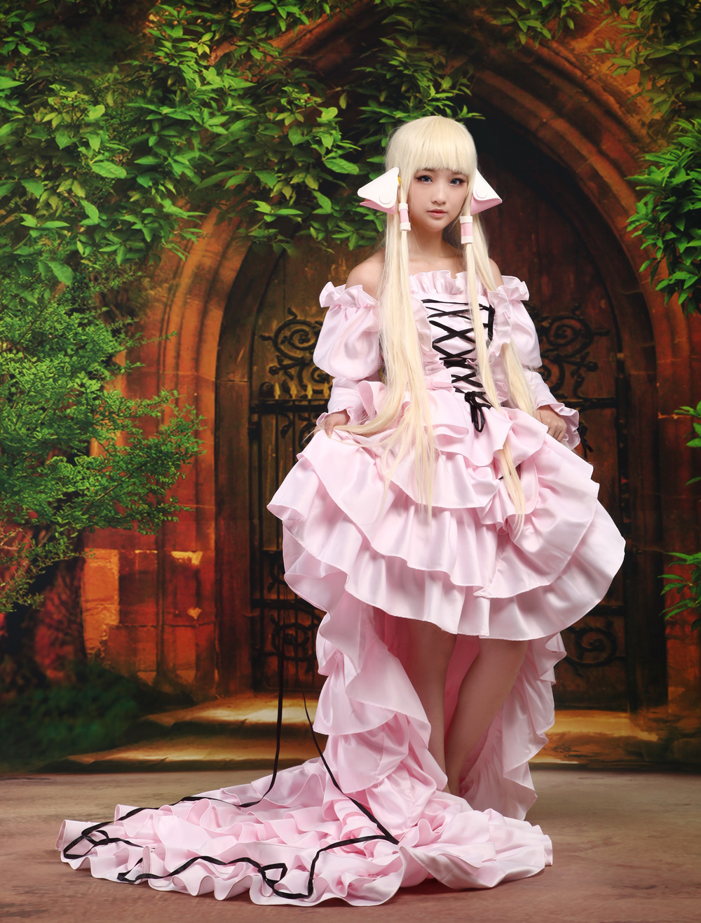 Chobits Chii Halloween Cosplay Costume Pink Sweet Lolita Dress Halloween.