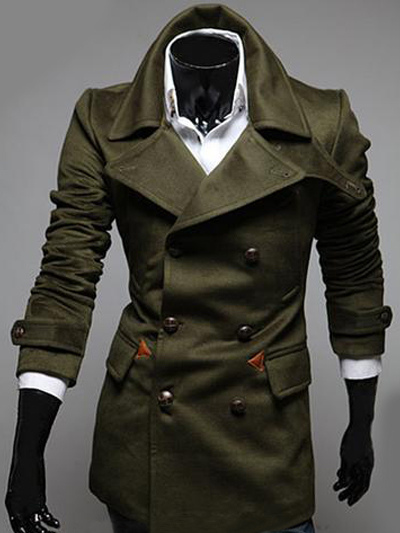 Cool Double-Breasted Gabardine Men's Coat - Milanoo.com