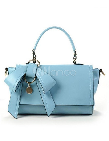 Beautiful Bow Zipper PU Leather Women's Fashion Tote Bag - Milanoo.com