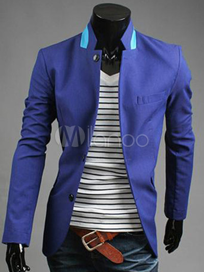 Stand Collar Cotton Man's Casual Suits - Milanoo.com