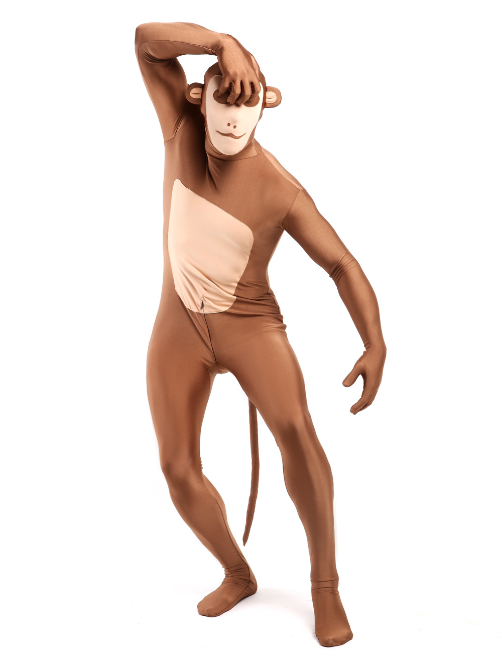 Deep Brown Zentai Suit Adults Morph Suit Full Body Lycra Spandex Bodysuit  for Men - Milanoo.com