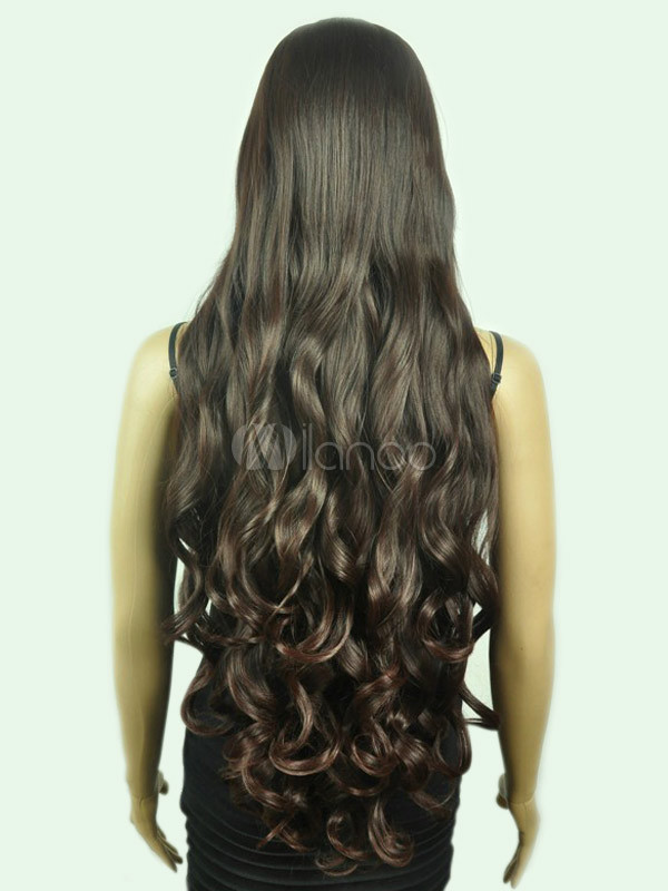 Elegant Light Brown Curly Synthetic Exotic Fashion Long Wig - Milanoo.com