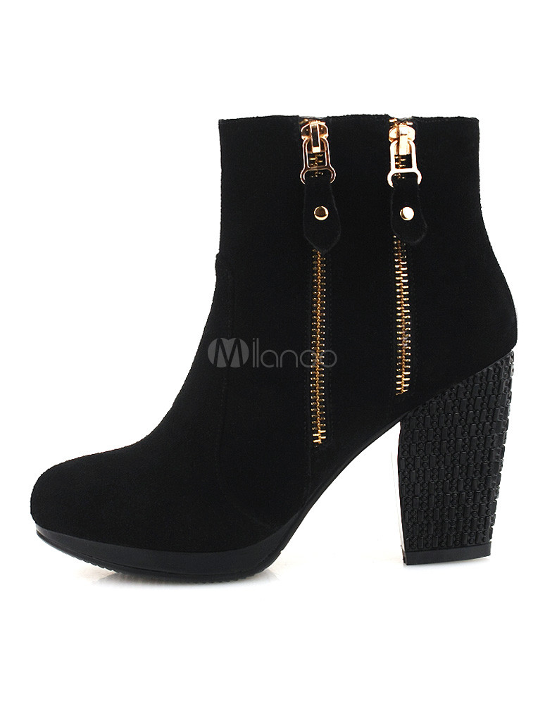 botines de tacon grueso