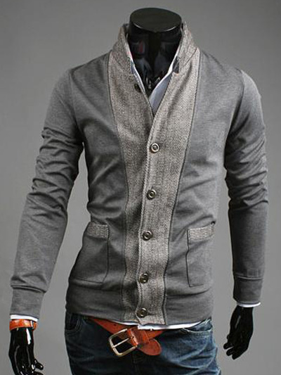 Two-Tone Jacket With Front Button - Milanoo.com