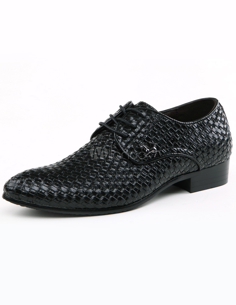 Black Lace Up Dress Shoes - Milanoo.com