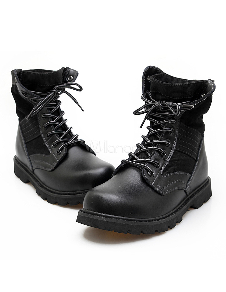 Cowhide LaceUp Round Toe Comfortable Boots for Men