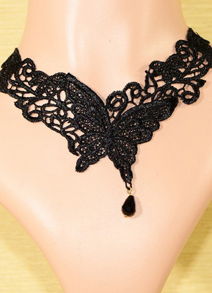 Black Butterfly Bronze Necklace