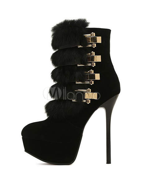black mini heels
