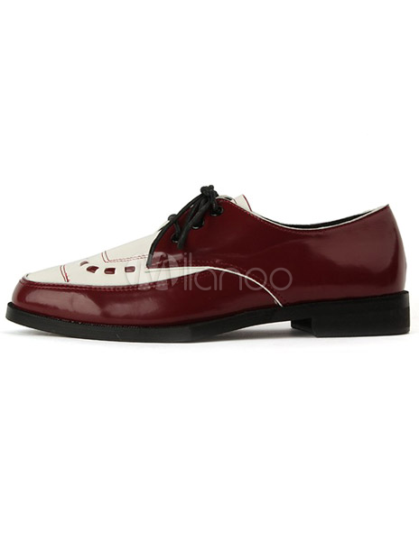 color block leather loafers