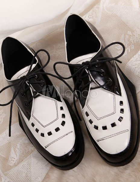 color block leather loafers