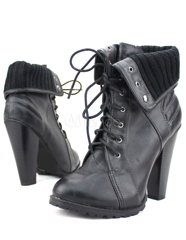 military booties with heel