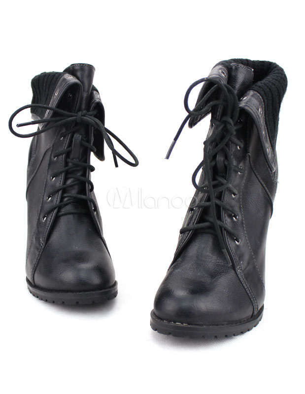 military booties with heel