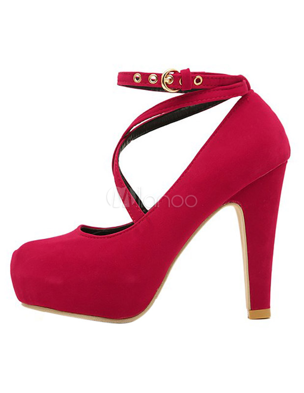 Sexy Chunky Heel Micro Suede Round Toe Woman's High Heels