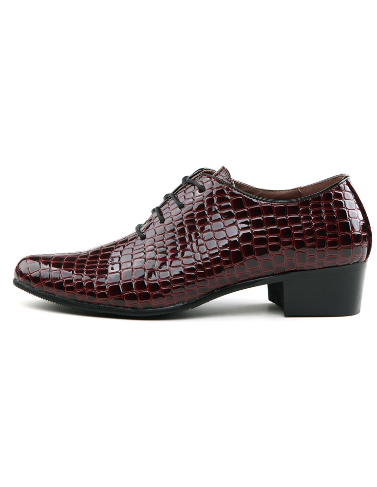 Mahogany Lace Up Leather Dress Shoes - Milanoo.com