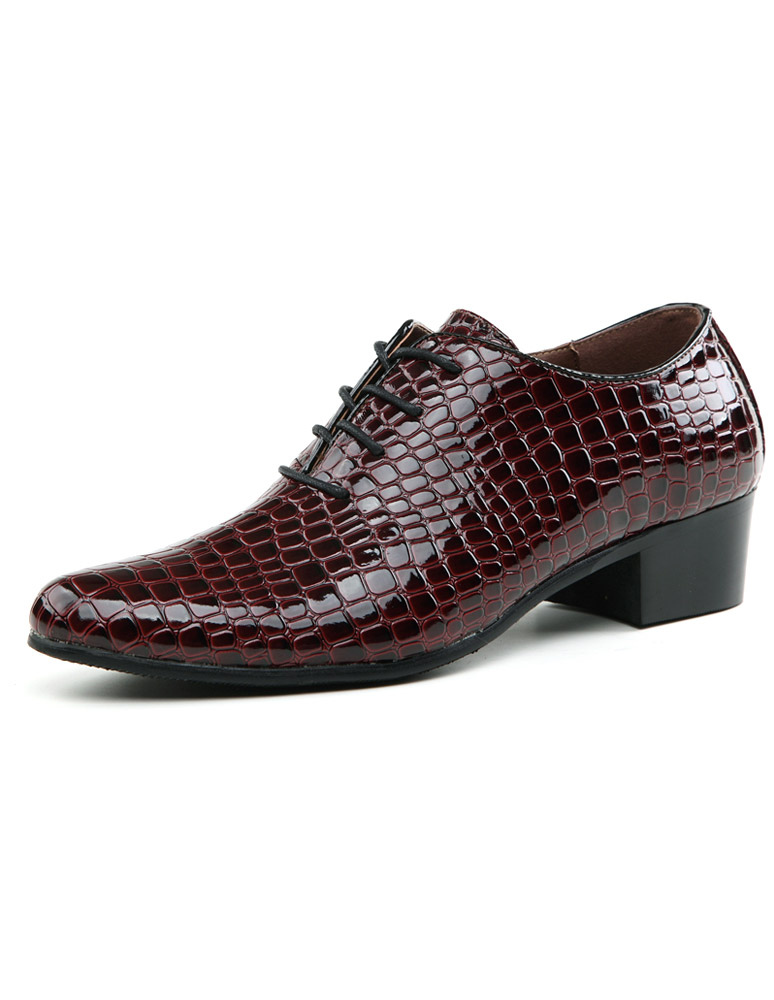 Mahogany Lace Up Leather Dress Shoes - Milanoo.com