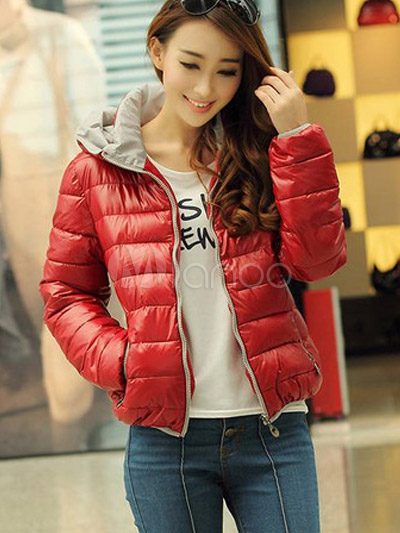 Polyester Fashionable Quilted Jacket for Women - Milanoo.com
