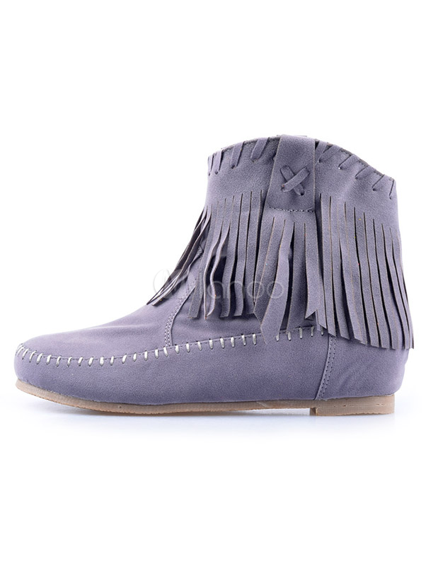 round toe flat booties