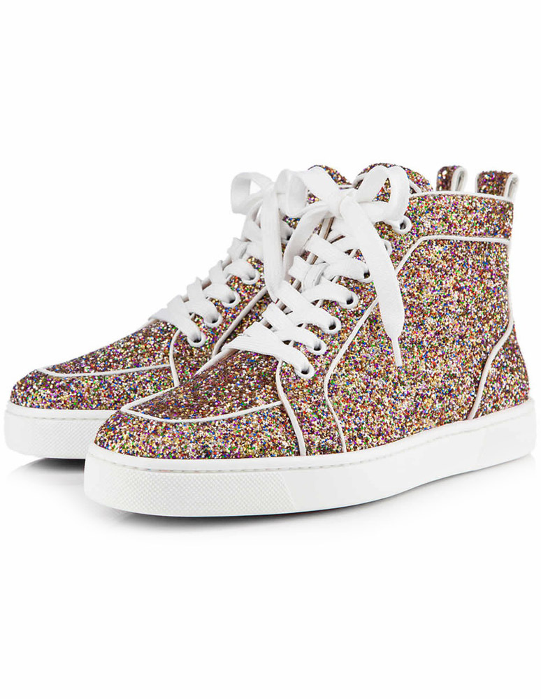 gold sequin trainers