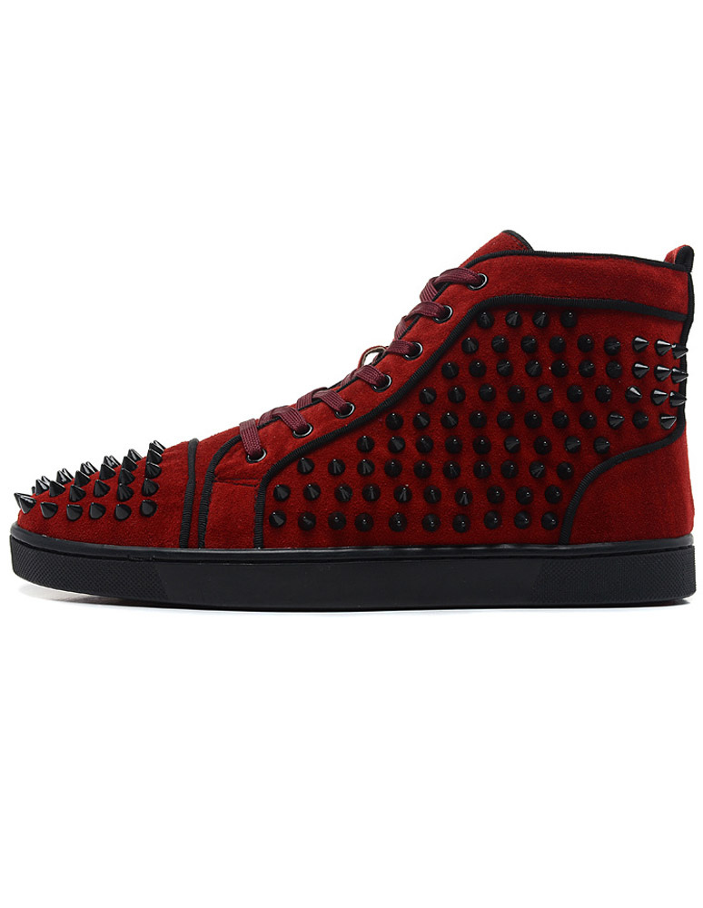 red spike shoes