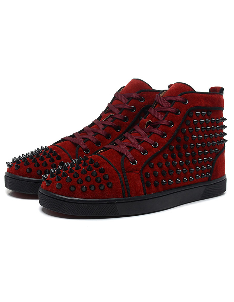 red spike shoes