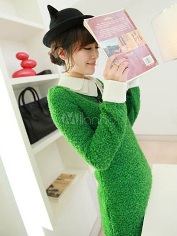 Long Sleeves Cotton Blend Shaping Women's Knitted Dress - Milanoo.com