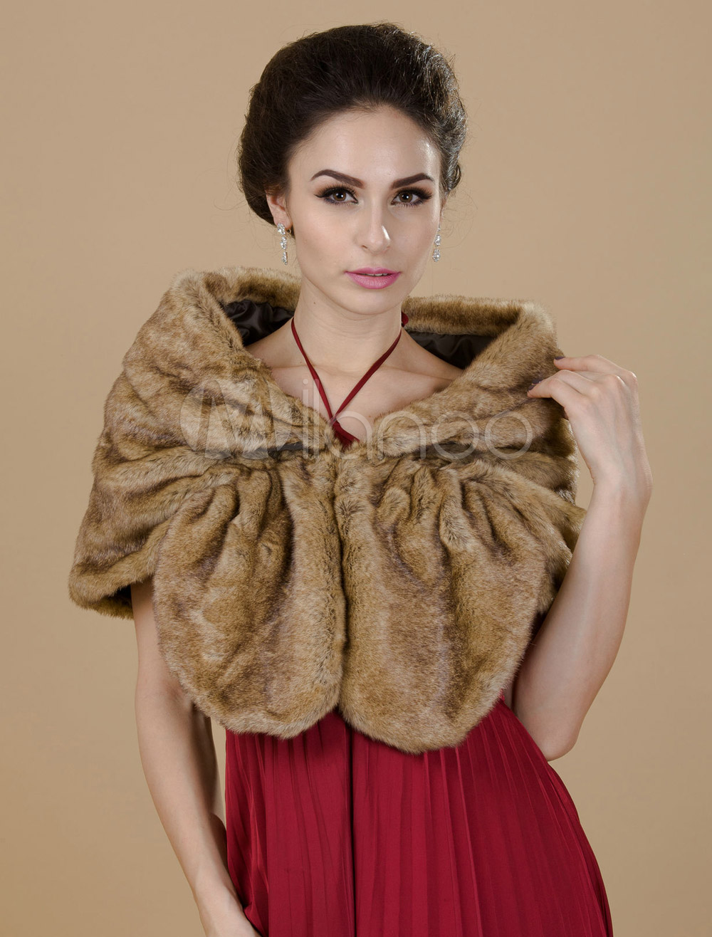 fur wedding shawl