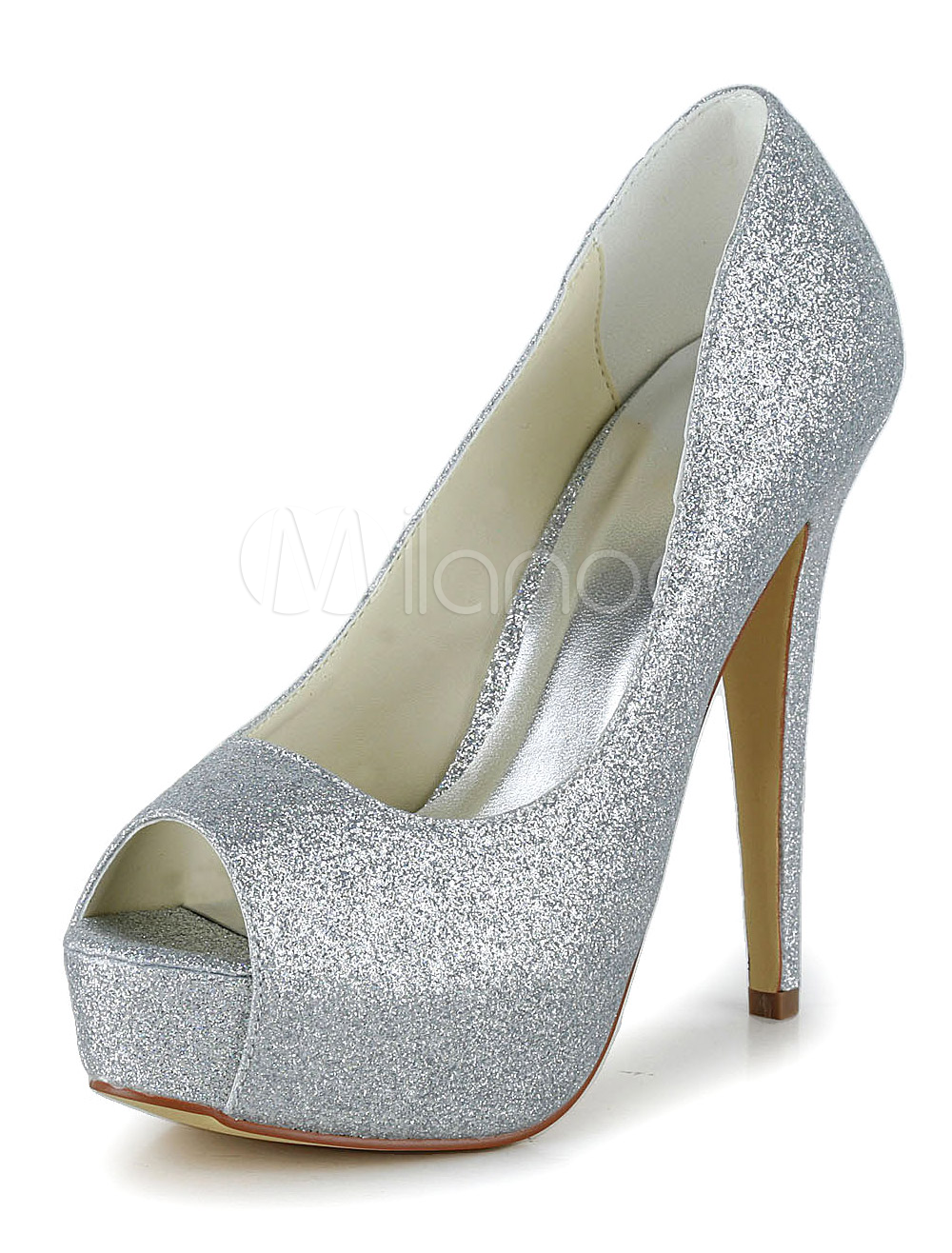 peep toe sparkly flats