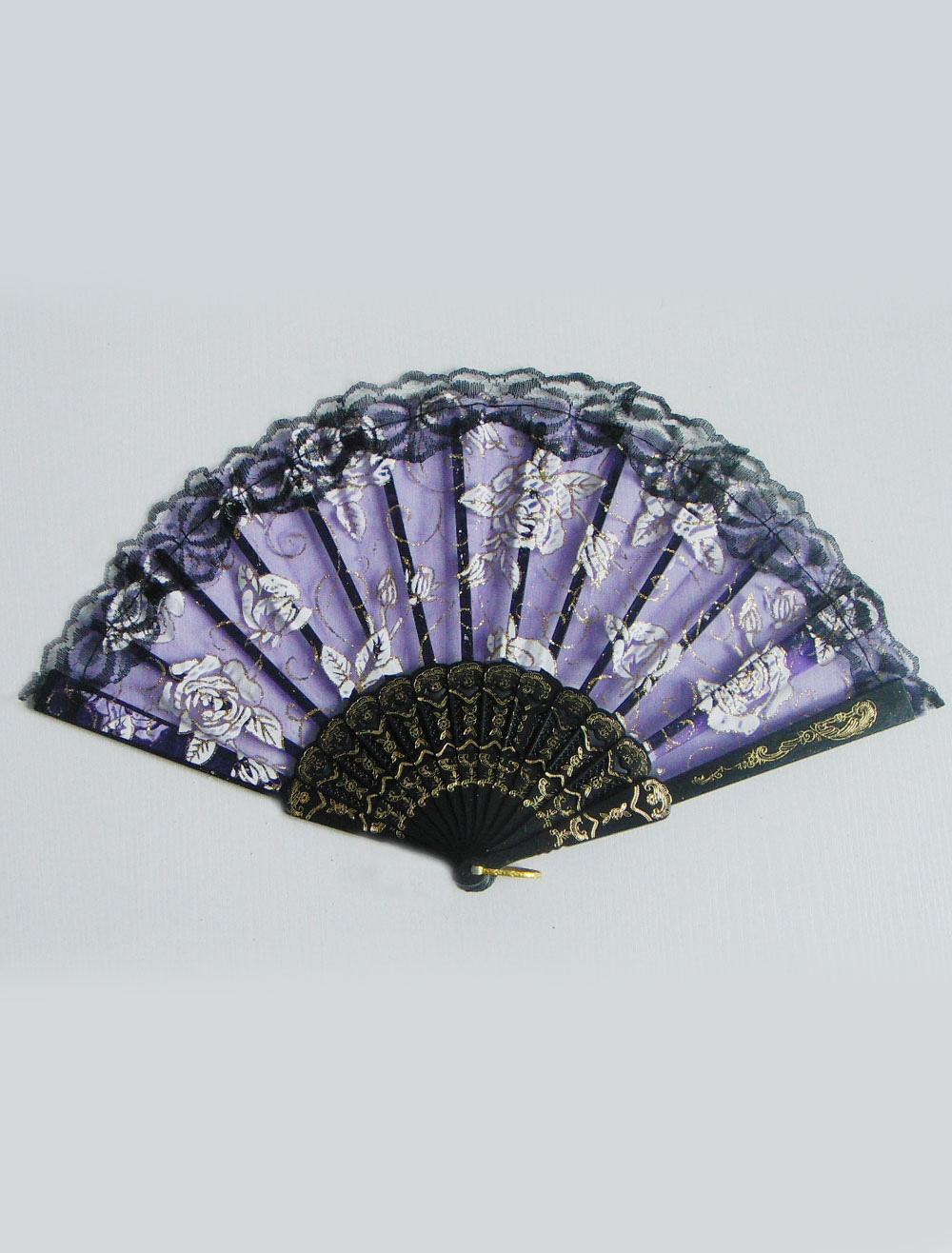 4-Piece Edging Flower Pattern Wedding Fan - Milanoo.com