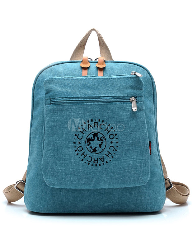 Cute Zippers Canvas Print Unisex Backpack