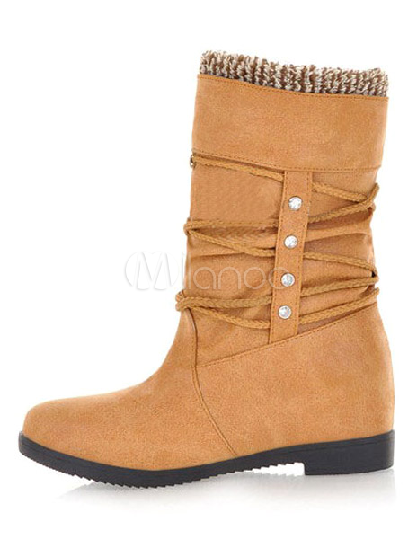 Strappy PU Leather TPR sole Women's Snow Boots - Milanoo.com