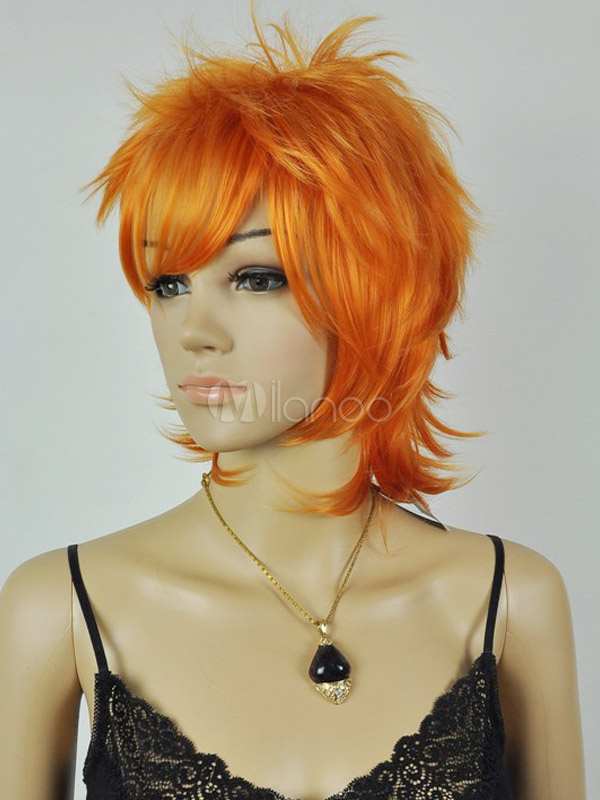 Quality Orange Afro Hair Synthetic Women's Short Wig - Milanoo.com