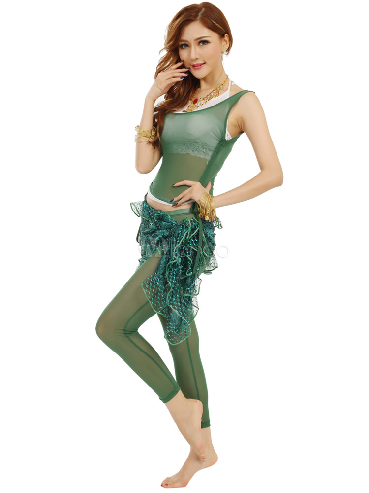 Costume Danza Del Ventre Donna - Set Completo Con Top, Pantaloni, Velo E Gioielli, Per Halloween E Spettacoli