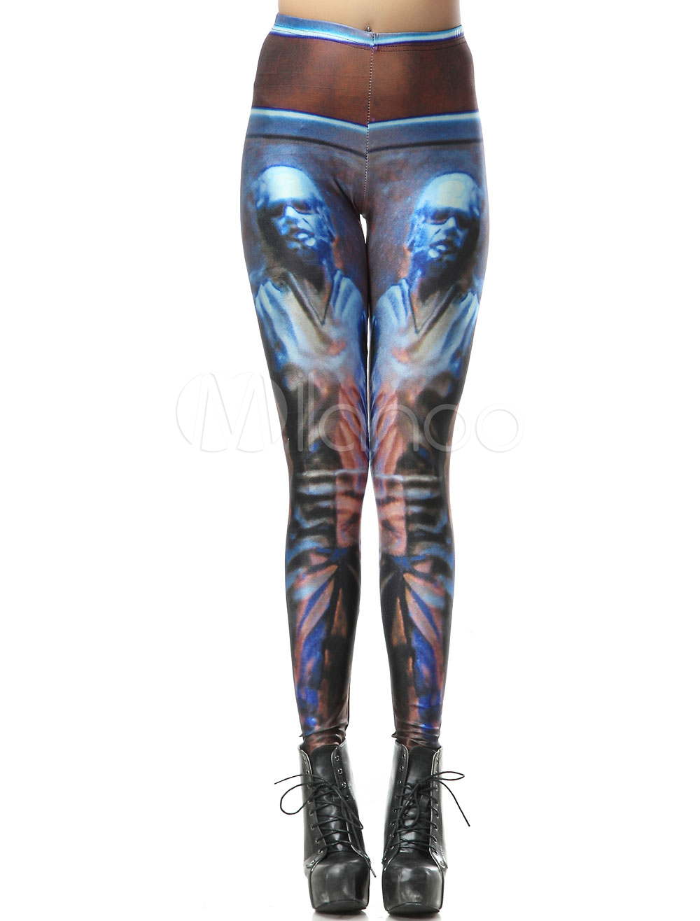 Multi Color Anime Characters Print Comfy Leggings For Women - Milanoo.com