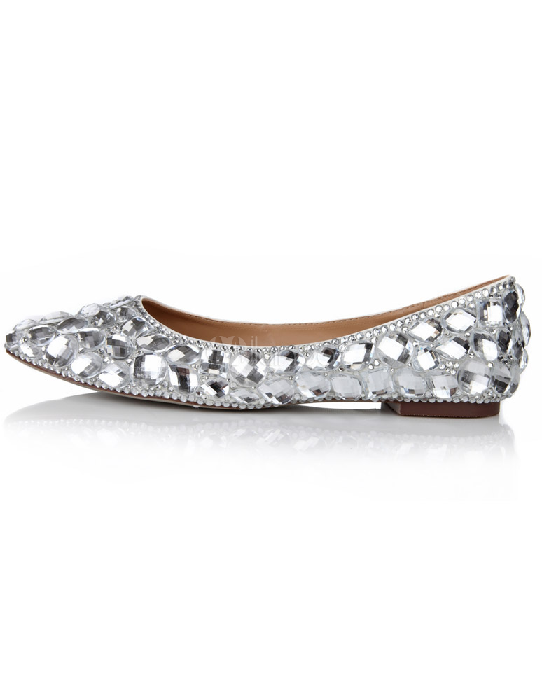 Stylish Silver Pointed Toe Sheepskin Women's Boat Shoes - Milanoo.com